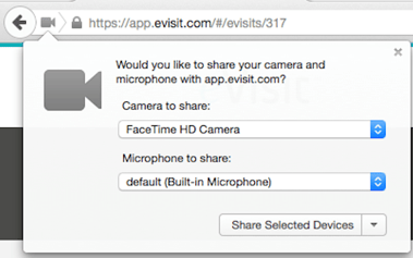 evisit telemedicine allow camera browser prompt